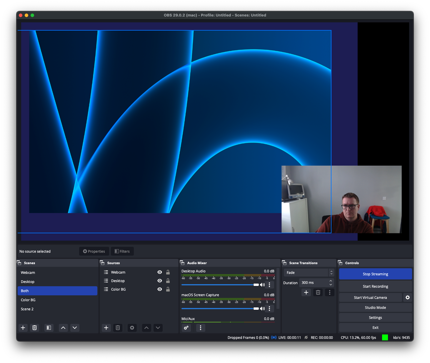 Linux video editing in real time with OBS Studio