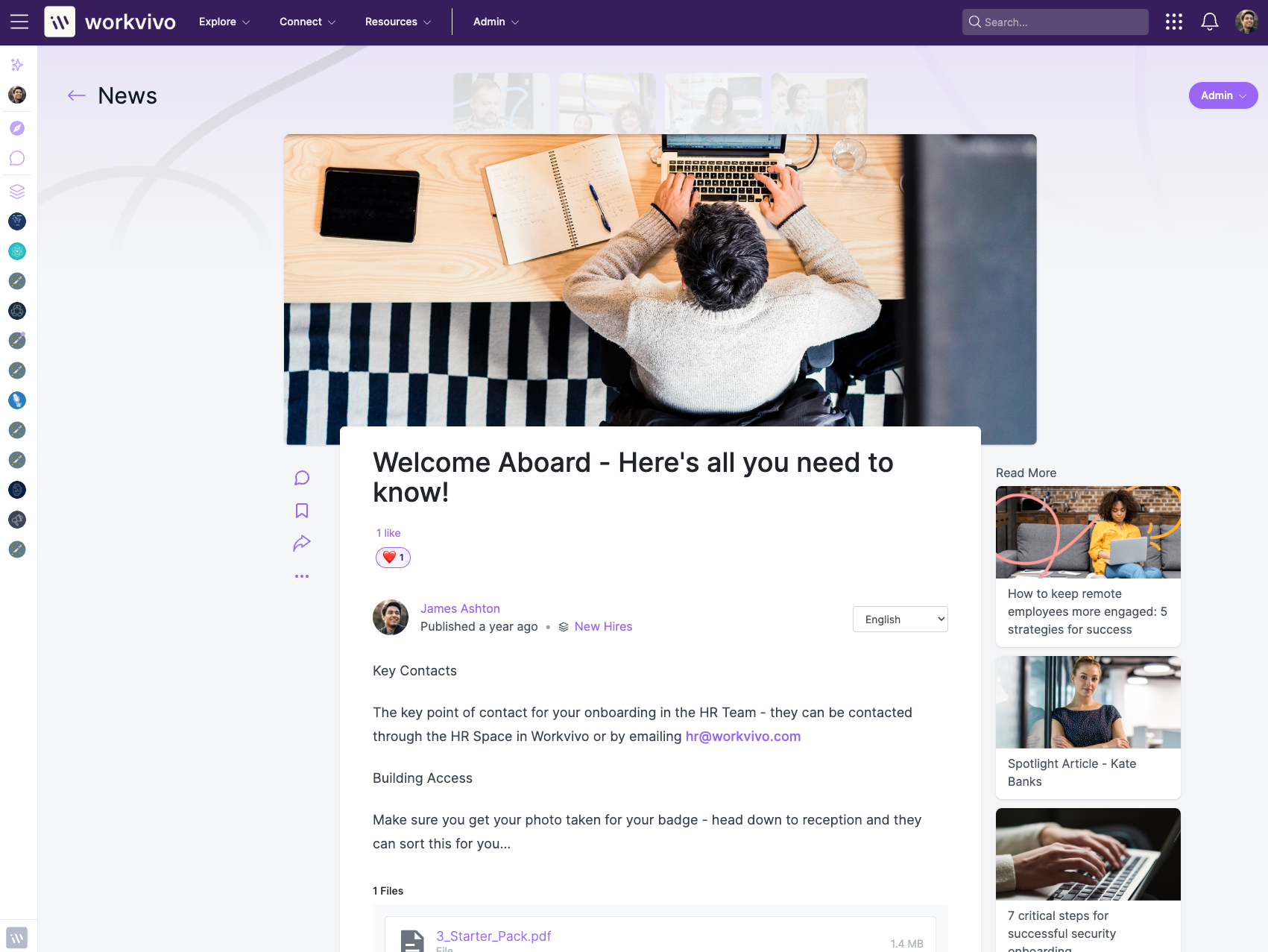 Creating a Space Article – Workvivo Help Center & Customer Support
