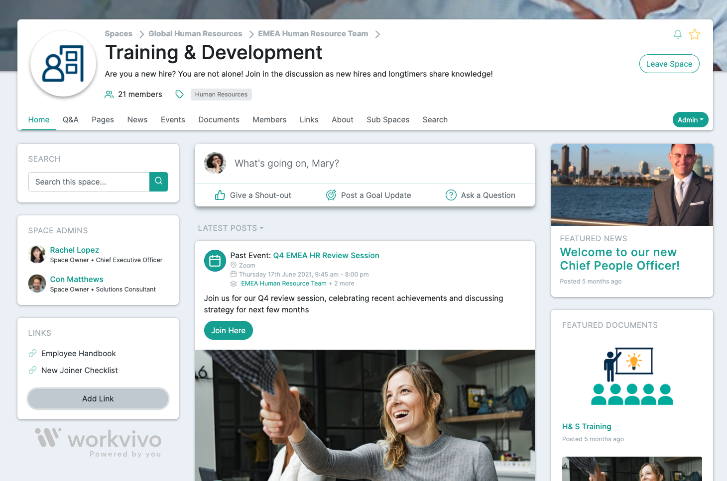Space Links Widget Workvivo Help Center